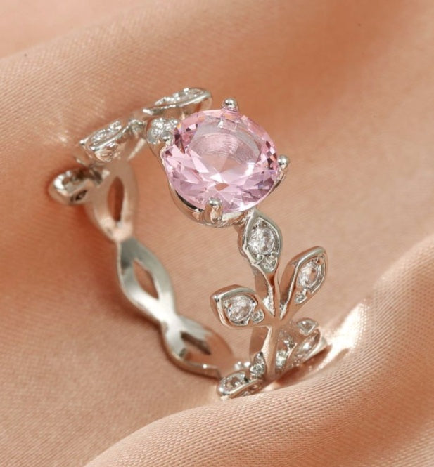 Blue Gemstone Ring Silver Plated Jewelry