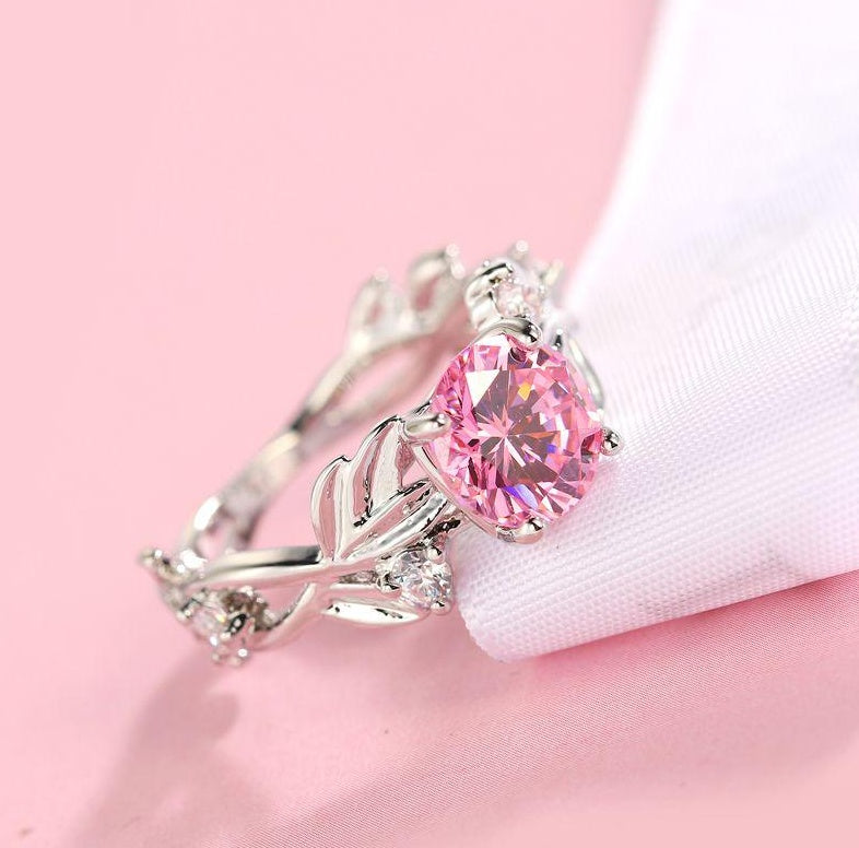 Blue Gemstone Ring Silver Plated Jewelry