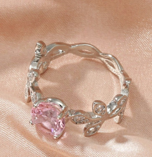 Blue Gemstone Ring Silver Plated Jewelry