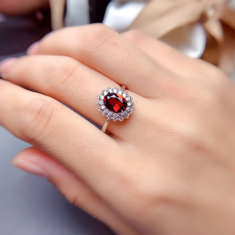 Simulated Gemstone Open Ring Pendant Necklace And Earring Setdecorative Jewelry