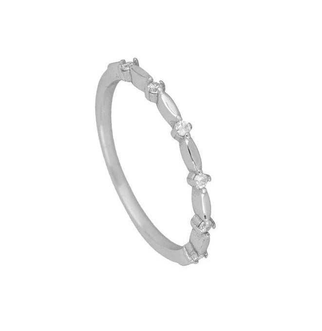 Blue Gemstone Ring Silver Plated Jewelry