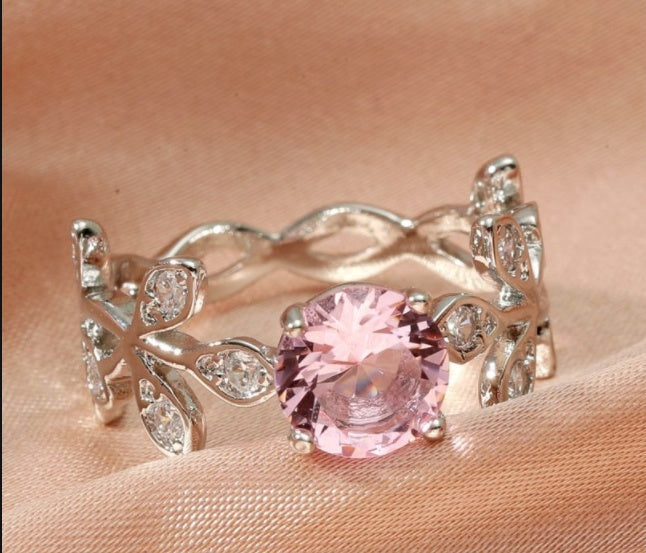 Blue Gemstone Ring Silver Plated Jewelry