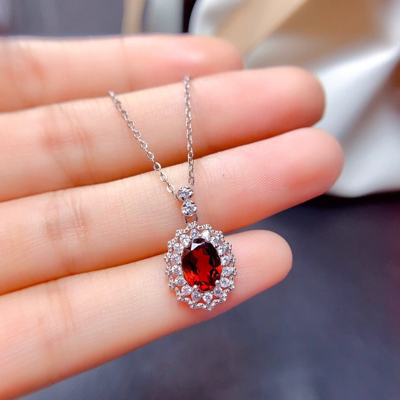Simulated Gemstone Open Ring Pendant Necklace And Earring Setdecorative Jewelry