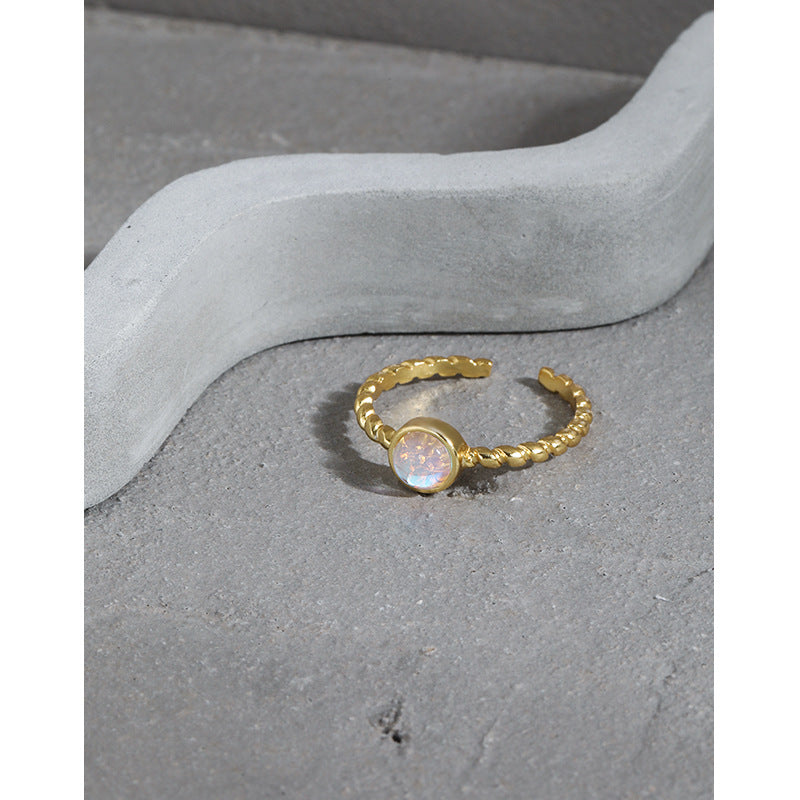 Niche Light Luxury Moonstone Gemstone Ring